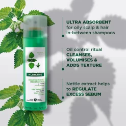 Klorane Nettle Dry Shampoo 150ml - Oily Hair -Hair Care Store Klorane DS Nettle 2