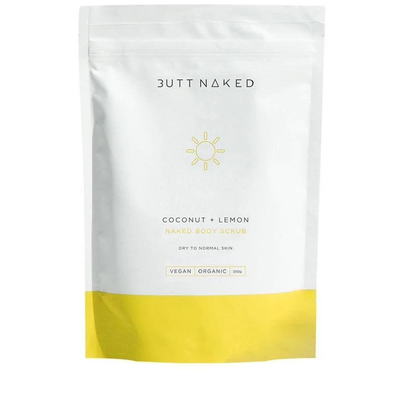 Butt Naked Coconut + Lemon Sugar Body Scrub 250g 1 Butt Naked Coconut + Lemon Sugar Body Scrub 250g