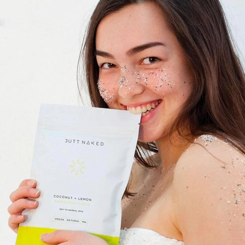 Butt Naked Coconut + Lemon Sugar Body Scrub 250g 2 Butt Naked Coconut + Lemon Sugar Body Scrub 250g - Image 2