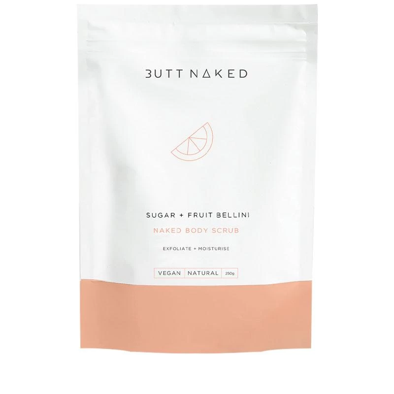 Butt Naked Sugar + Fruit Bellini Body Scrub 250g 1 Butt Naked Sugar + Fruit Bellini Body Scrub 250g