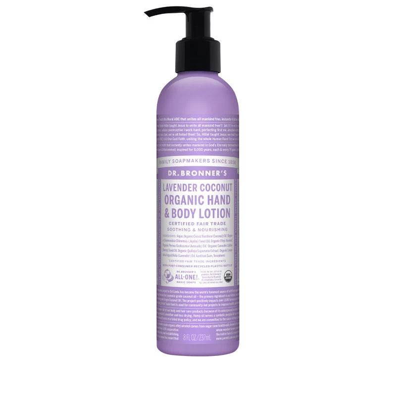 Dr. Bronner's Lavender Coconut Organic Hand & Body Lotion 237ml 1 Dr. Bronner's Lavender Coconut Organic Hand & Body Lotion 237ml