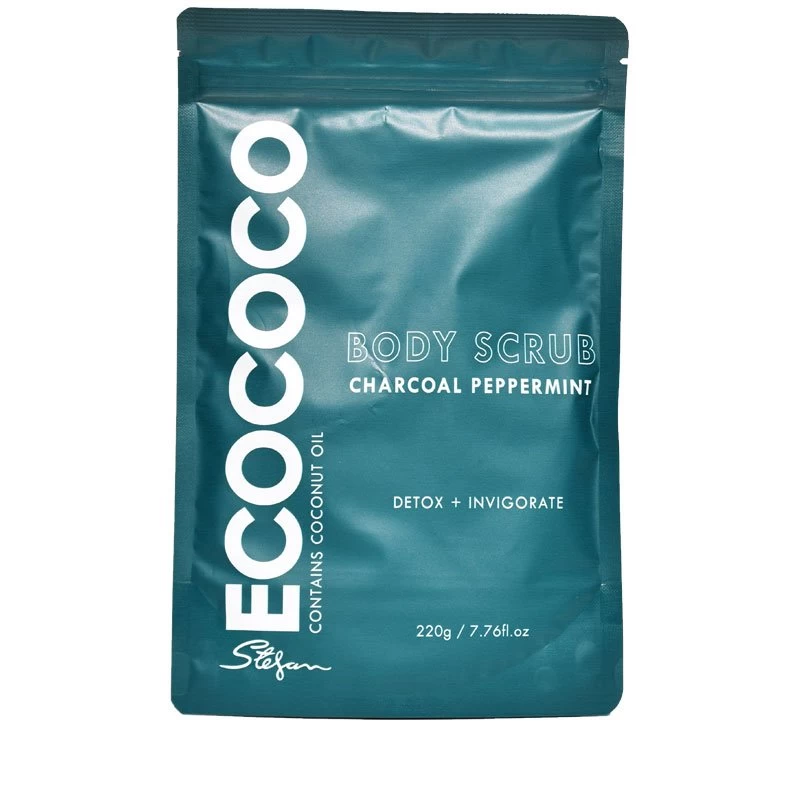Ecococo Charcoal Peppermint Body Scrub 220g 1 Ecococo Charcoal Peppermint Body Scrub 220g