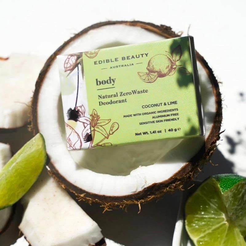 Edible Beauty Natural Zero Waste Deodorant - Coconut And Lime 60ml 2 Edible Beauty Natural Zero Waste Deodorant - Coconut And Lime 60ml - Image 2